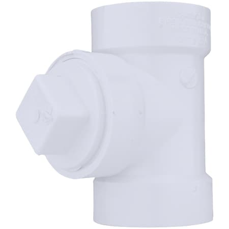 Charlotte Pipe And Foundry 2 In. Test PVC Tee with Hex Plug PVC 00444X 0800HA